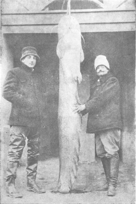 Mihailo Petrović and Crown Prince Đorđe Karađorđević, with the caught fish, Belgrade 1906. (Foundation “Mihailo Petrović”)