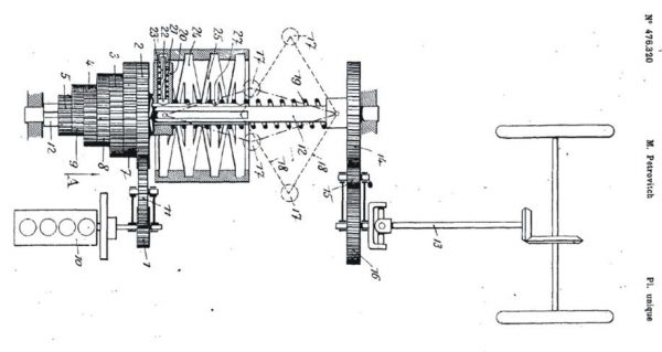 Слика 5. Скица аутомобилског мењача патентним бројем 476.320 (Espacenet European Patent Office, FR476320 A).